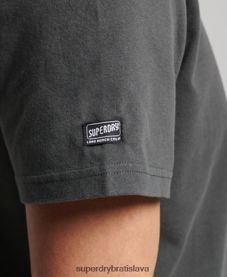 Superdry muži vintage kali tričko 6B4ZTR4823 oblečenie tmavošedý
