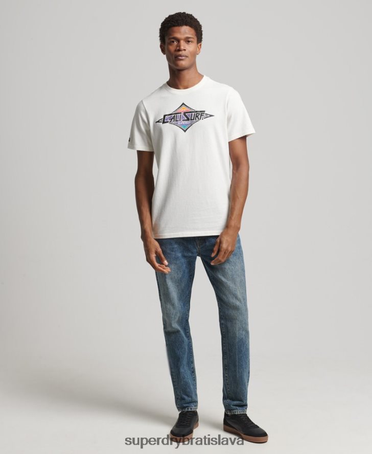 Superdry muži vintage kali tričko 6B4ZTR4952 oblečenie biely