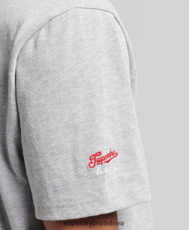Superdry muži vintage kolegiálne tričko 6B4ZTR4866 oblečenie sivá