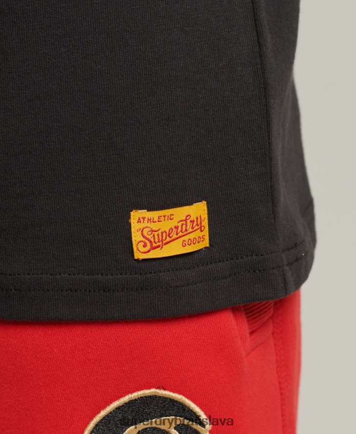 Superdry muži vintage kolegiálne tričko 6B4ZTR4950 oblečenie čierna