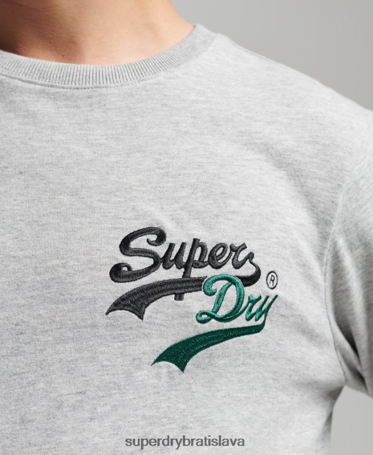 Superdry muži vintage logo zaujímavé top s dlhým rukávom 6B4ZTR1508 oblečenie sivá