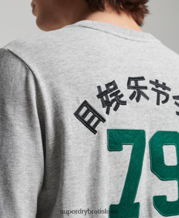 Superdry muži vintage logo zaujímavé top s dlhým rukávom 6B4ZTR1508 oblečenie sivá