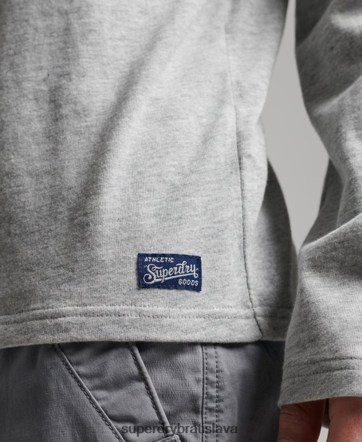 Superdry muži vintage logo zaujímavé top s dlhým rukávom 6B4ZTR1508 oblečenie sivá