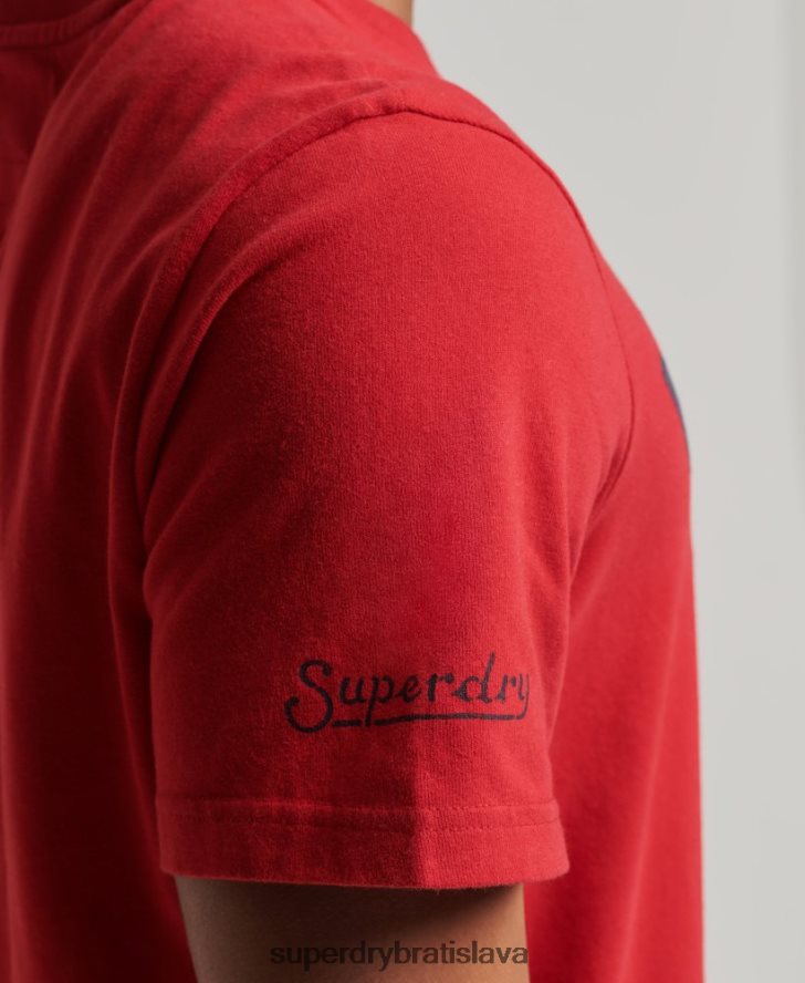 Superdry muži vintage športové tričko 6B4ZTR4928 oblečenie červená