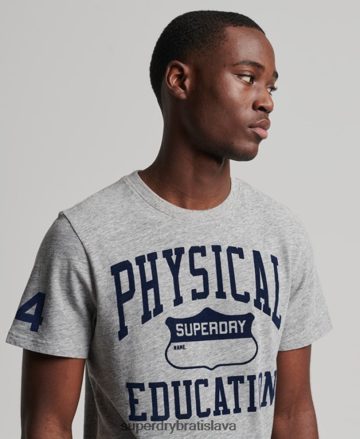 Superdry muži vintage športové tričko 6B4ZTR4958 oblečenie sivá