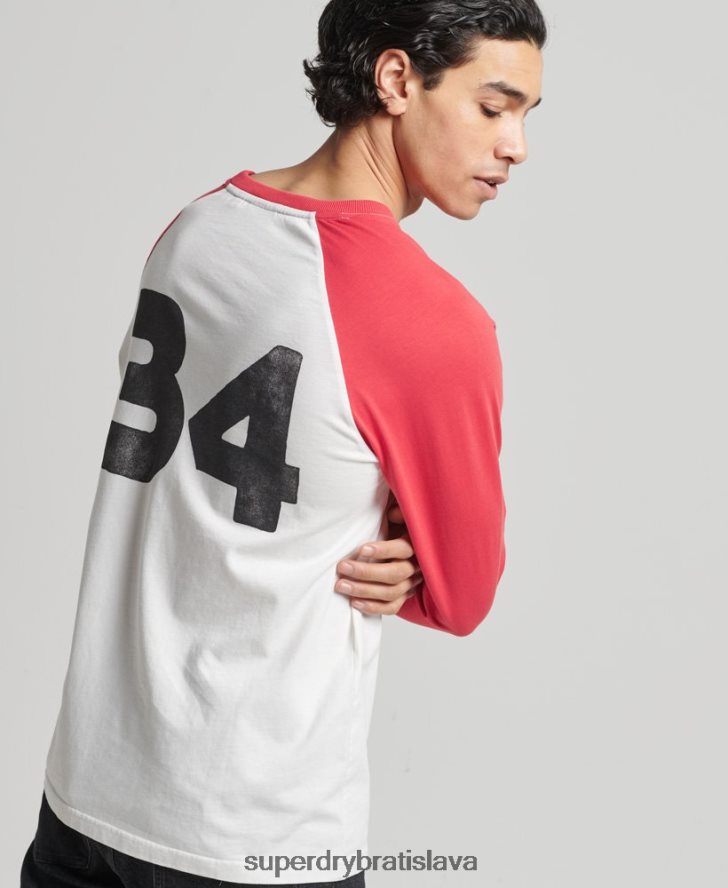 Superdry muži vintage surf ranchero top 6B4ZTR1574 oblečenie červená