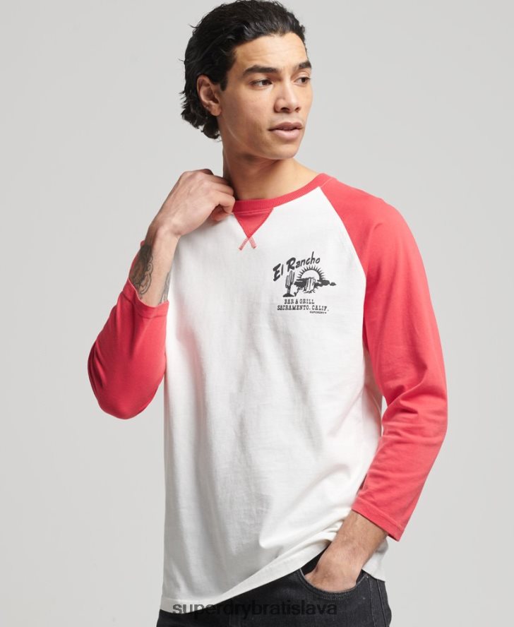 Superdry muži vintage surf ranchero top 6B4ZTR1574 oblečenie červená