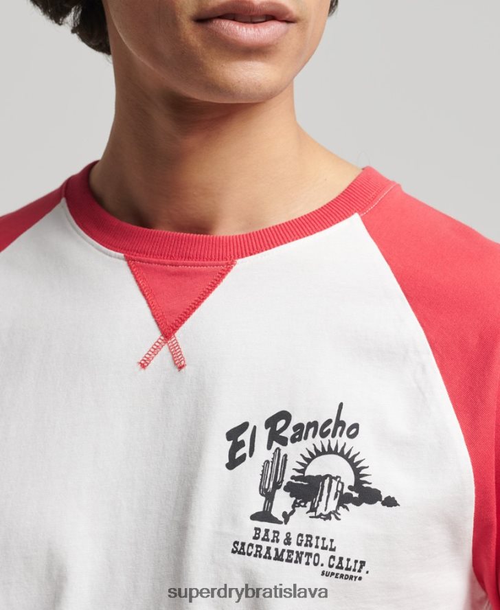 Superdry muži vintage surf ranchero top 6B4ZTR1574 oblečenie červená