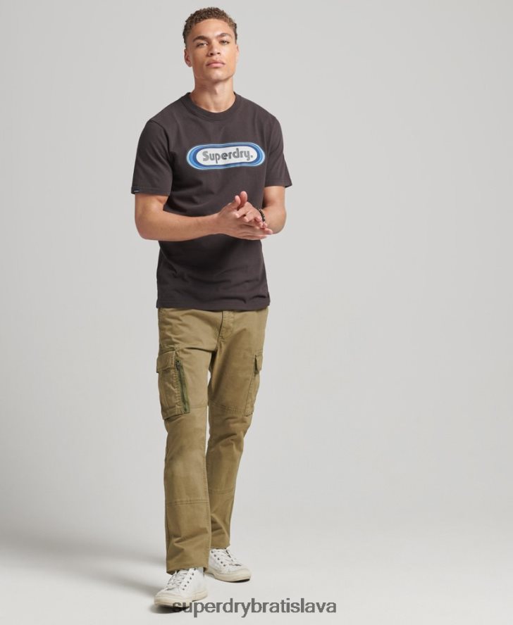Superdry muži vintage trade tab tričko 6B4ZTR4808 oblečenie hnedá
