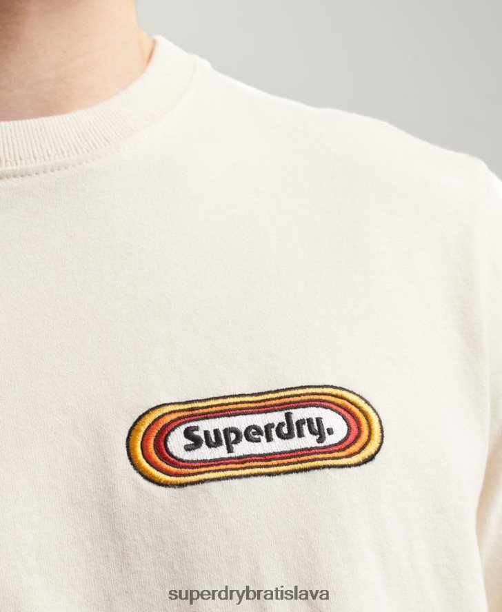 Superdry muži vintage trade tab tričko 6B4ZTR4899 oblečenie krém