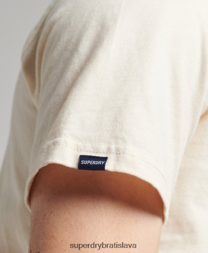 Superdry muži vintage trade tab tričko 6B4ZTR4899 oblečenie krém
