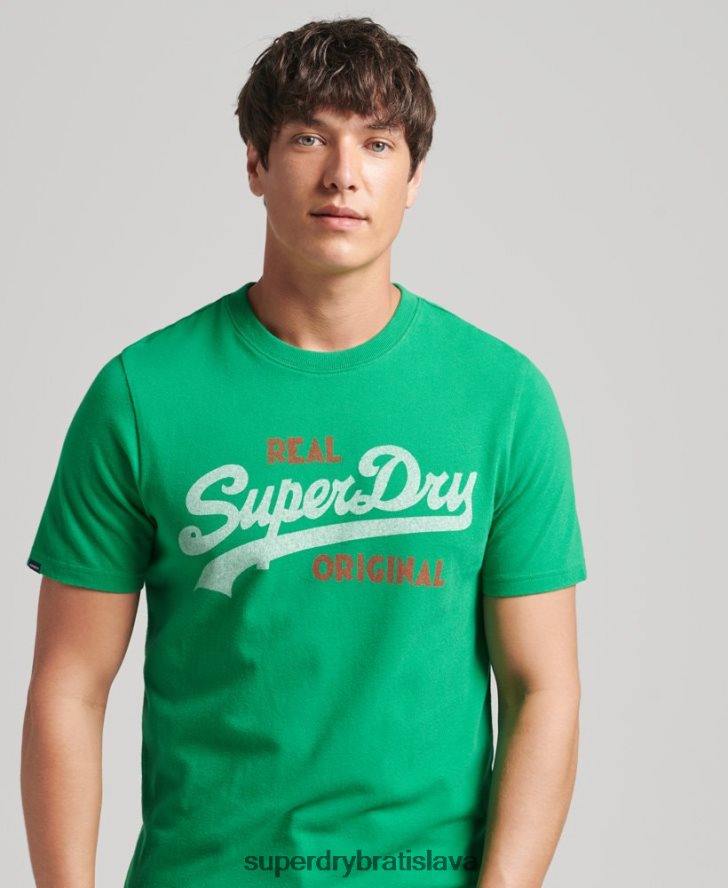Superdry muži vintage tričko sóda s logom 6B4ZTR4797 oblečenie zelená