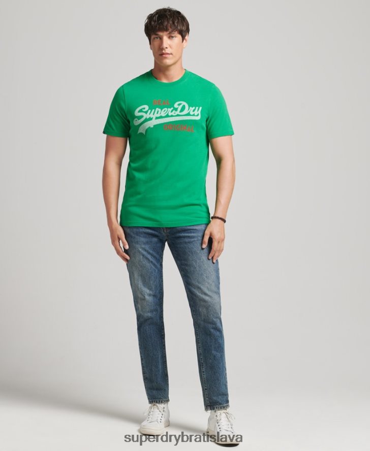 Superdry muži vintage tričko sóda s logom 6B4ZTR4797 oblečenie zelená