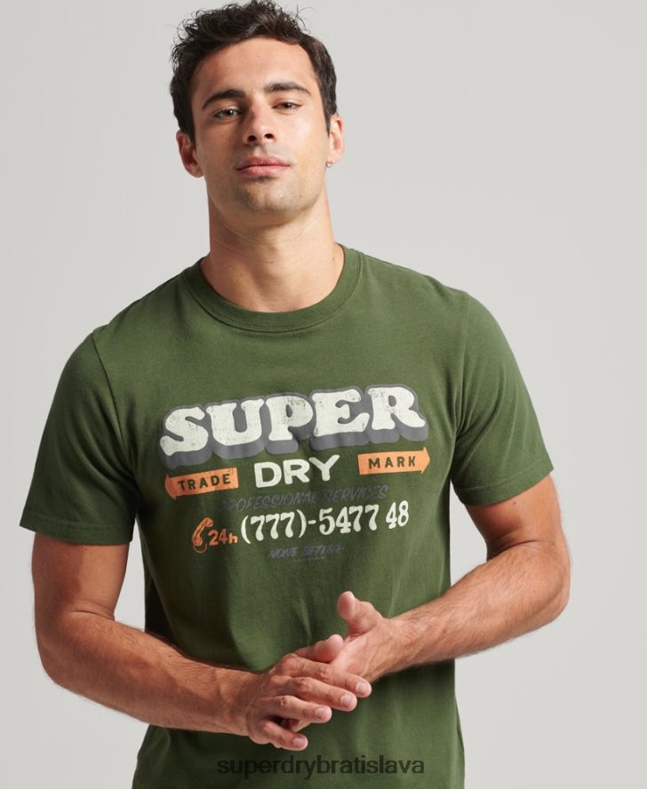 Superdry muži vintage tričko s nápisom 6B4ZTR4874 oblečenie sivá