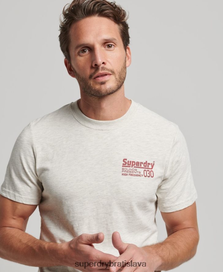 Superdry muži vintage tričko s nahrávacou značkou 6B4ZTR6359 oblečenie sivá