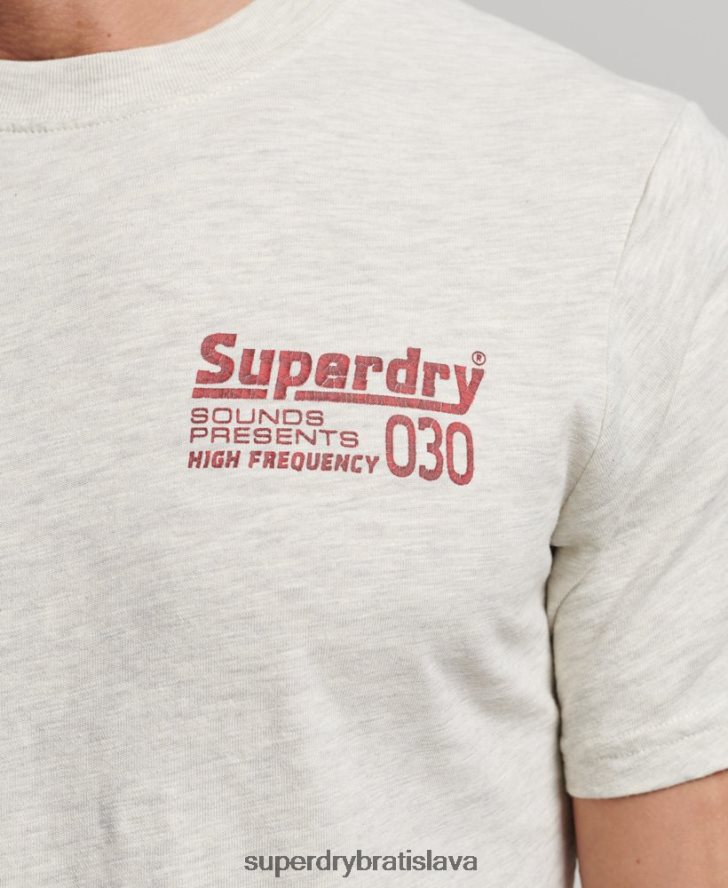 Superdry muži vintage tričko s nahrávacou značkou 6B4ZTR6359 oblečenie sivá