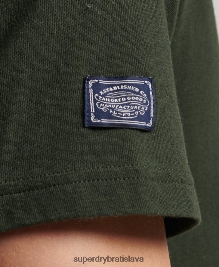 Superdry muži vintage tričko s výpravným logom 6B4ZTR4795 oblečenie zelená