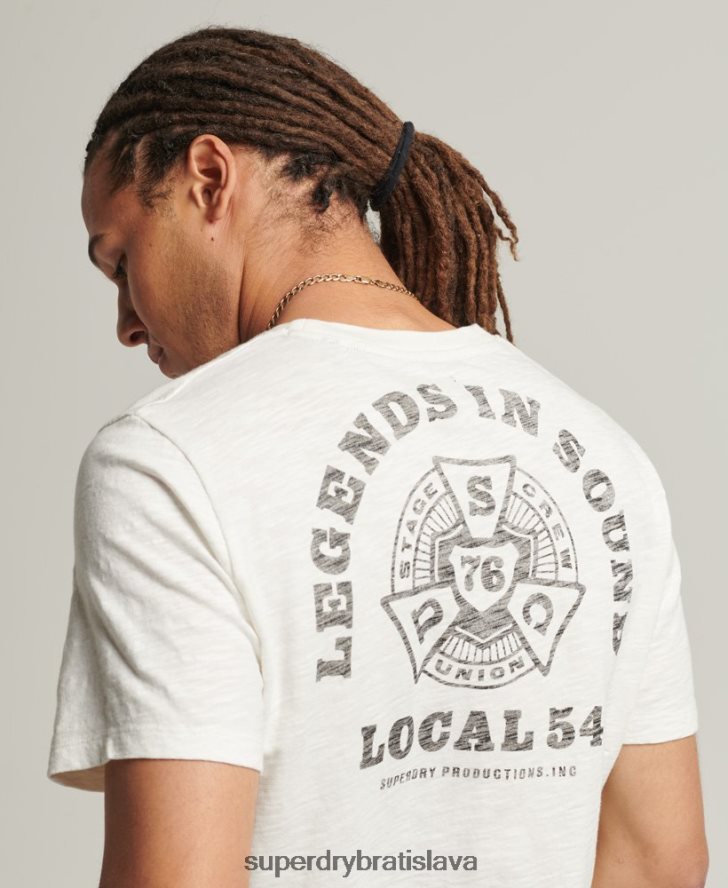 Superdry muži vintage tričko z obchodu s tovarom 6B4ZTR4949 oblečenie krém