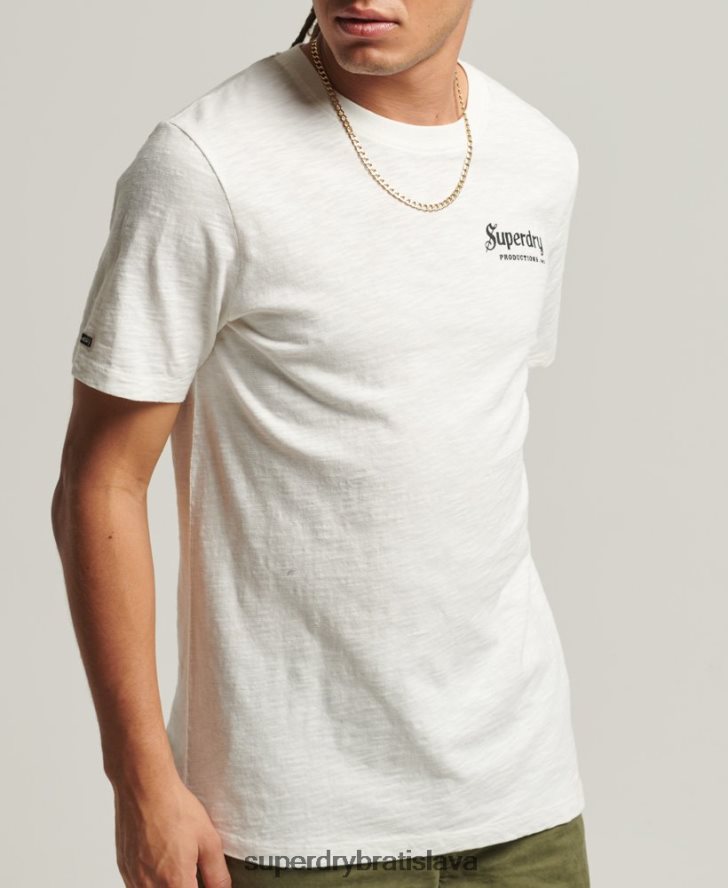 Superdry muži vintage tričko z obchodu s tovarom 6B4ZTR4949 oblečenie krém