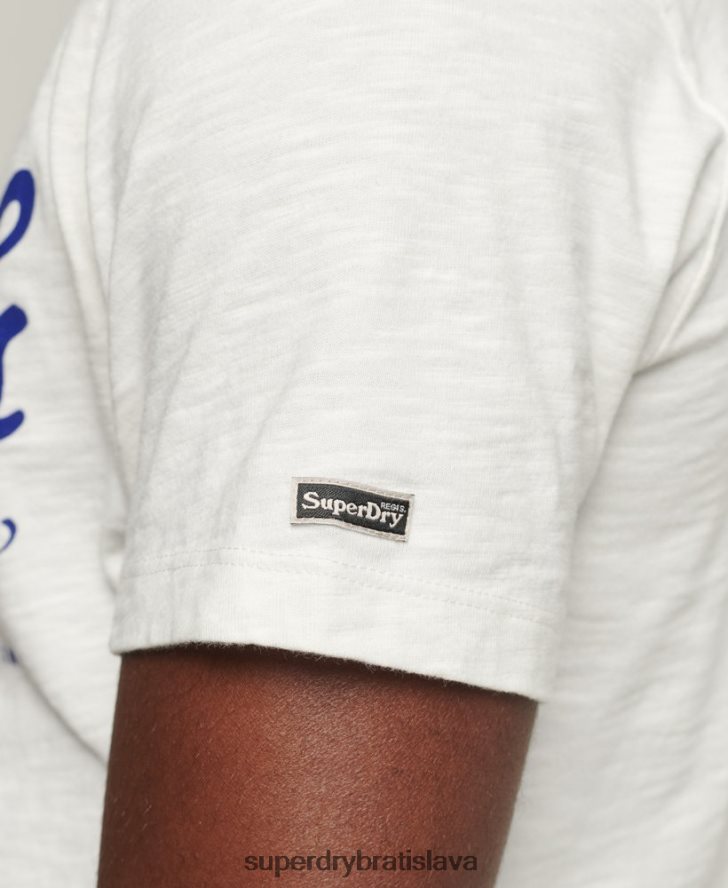 Superdry muži vintage tričko z obchodu s tovarom 6B4ZTR4975 oblečenie biely