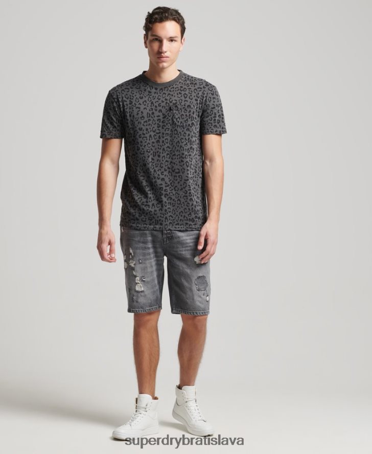 Superdry muži vintage vreckové tričko 6B4ZTR4876 oblečenie tmavošedý