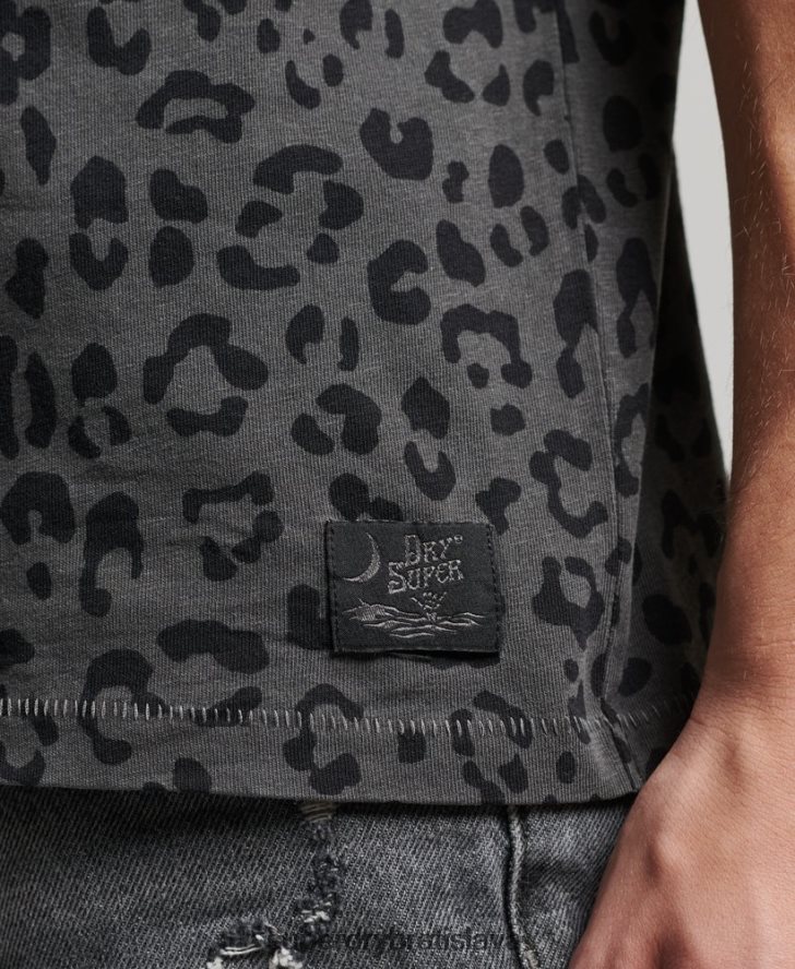 Superdry muži vintage vreckové tričko 6B4ZTR4876 oblečenie tmavošedý