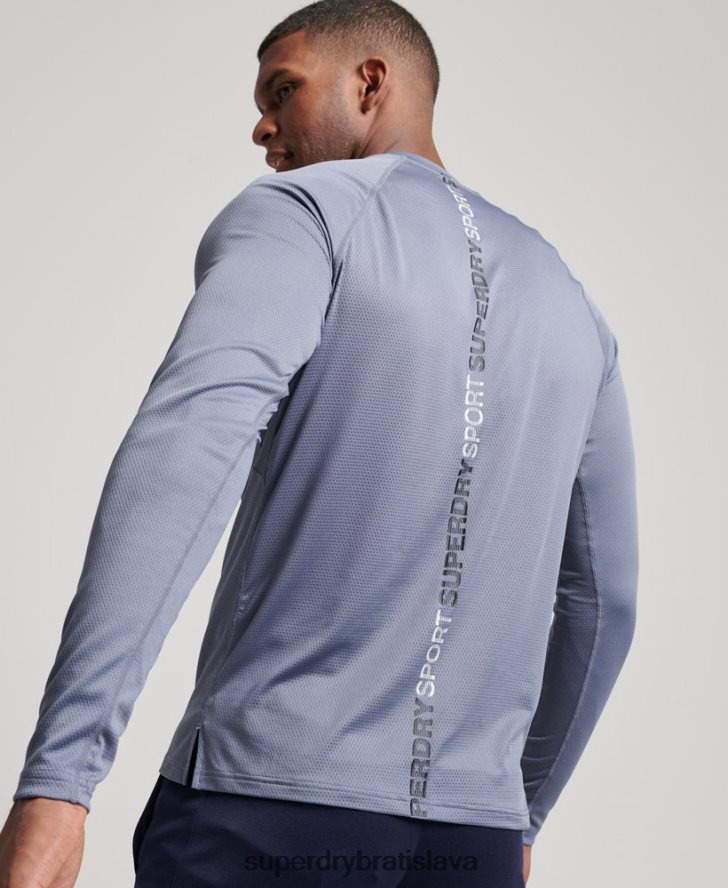 Superdry muži vláčik falošný výstrih 6B4ZTR1407 oblečenie Fialová