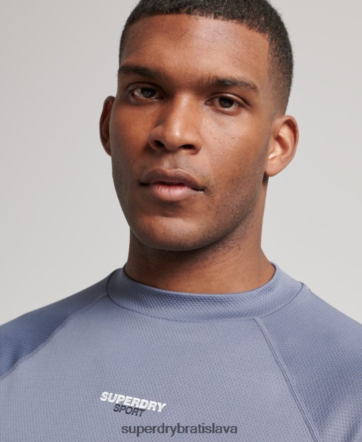 Superdry muži vláčik falošný výstrih 6B4ZTR1407 oblečenie Fialová