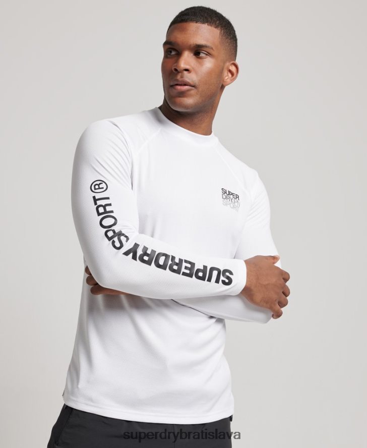 Superdry muži vláčik falošný výstrih 6B4ZTR1413 oblečenie biely