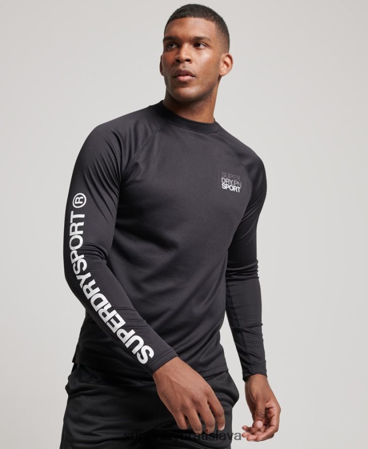Superdry muži vláčik falošný výstrih 6B4ZTR1419 oblečenie čierna