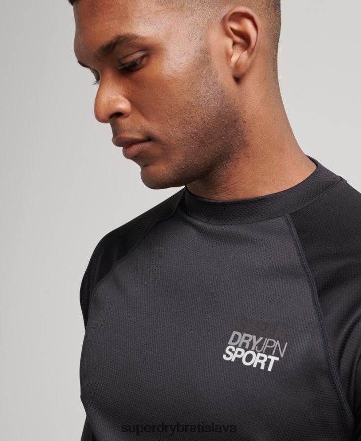 Superdry muži vláčik falošný výstrih 6B4ZTR1419 oblečenie čierna