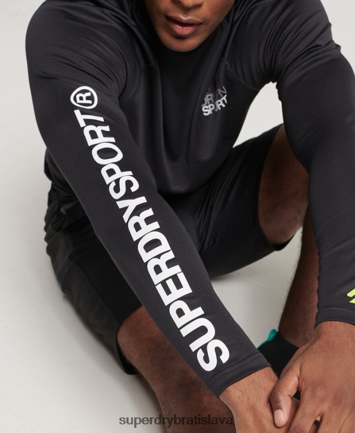 Superdry muži vláčik falošný výstrih 6B4ZTR1419 oblečenie čierna