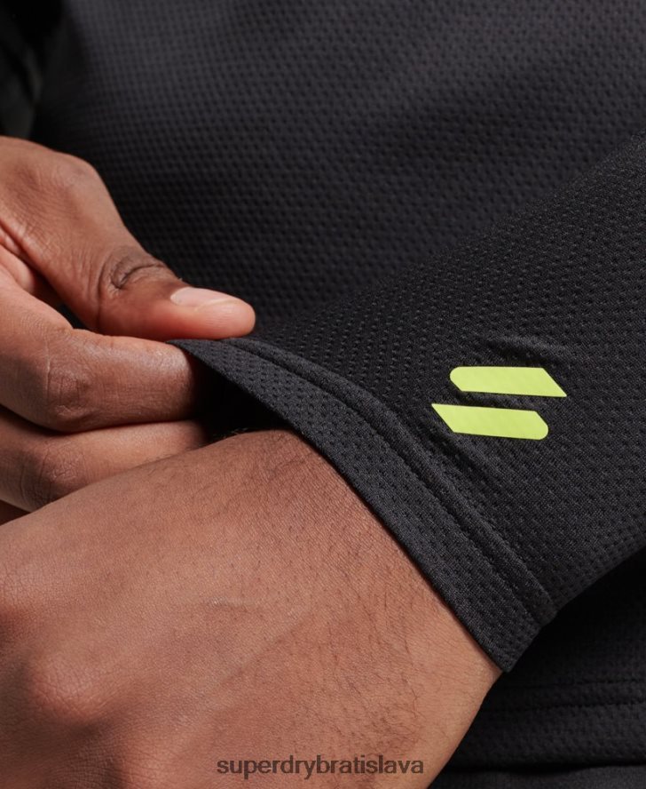 Superdry muži vláčik falošný výstrih 6B4ZTR1419 oblečenie čierna