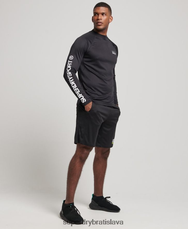 Superdry muži vláčik falošný výstrih 6B4ZTR1419 oblečenie čierna