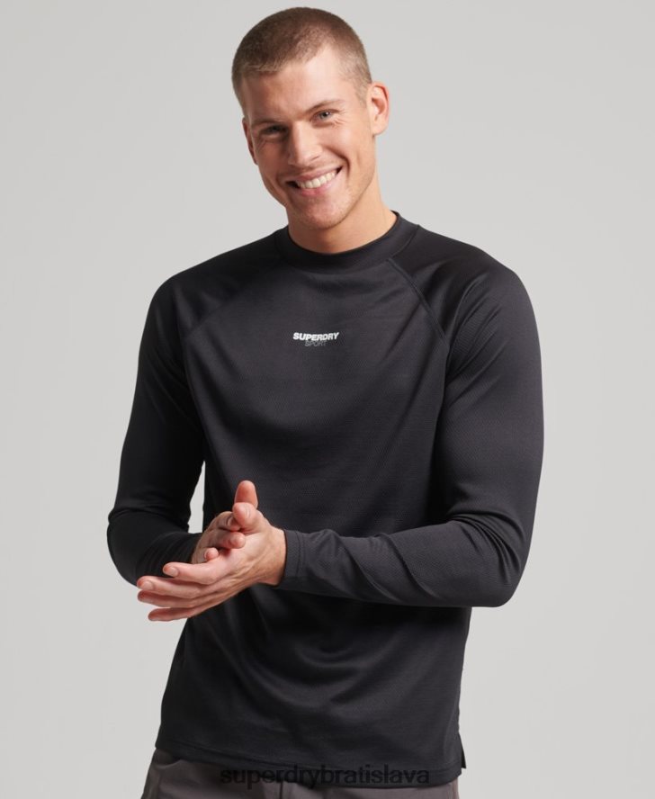 Superdry muži vláčik falošný výstrih 6B4ZTR1427 oblečenie čierna