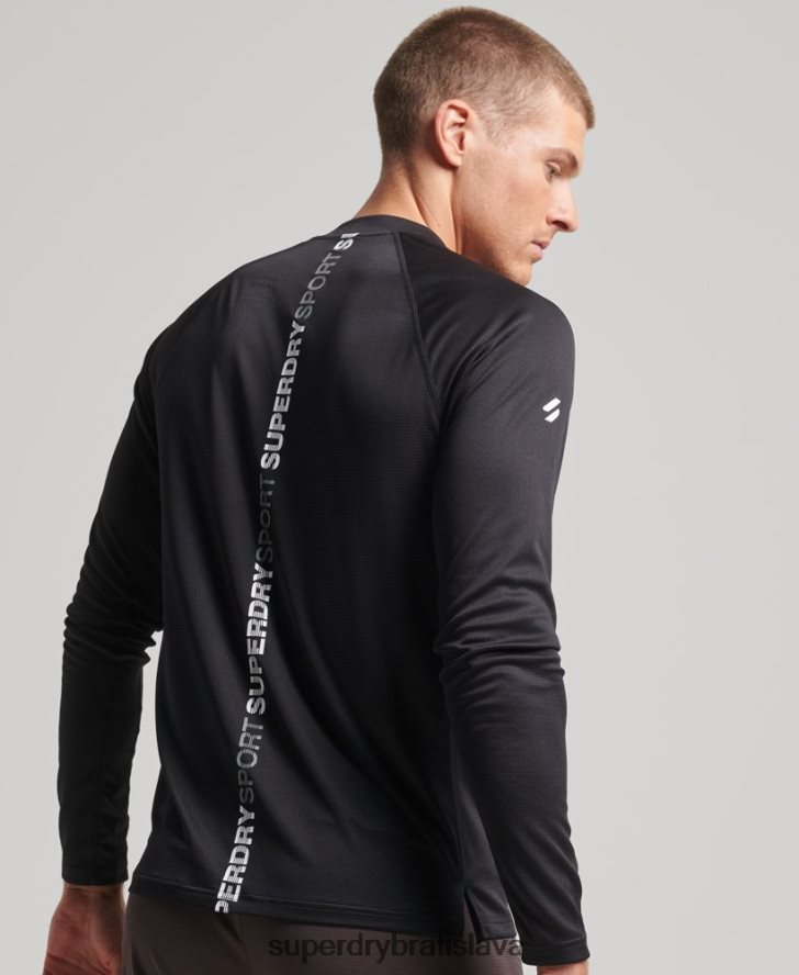 Superdry muži vláčik falošný výstrih 6B4ZTR1427 oblečenie čierna