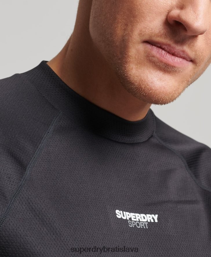 Superdry muži vláčik falošný výstrih 6B4ZTR1427 oblečenie čierna