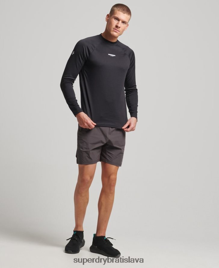 Superdry muži vláčik falošný výstrih 6B4ZTR1427 oblečenie čierna