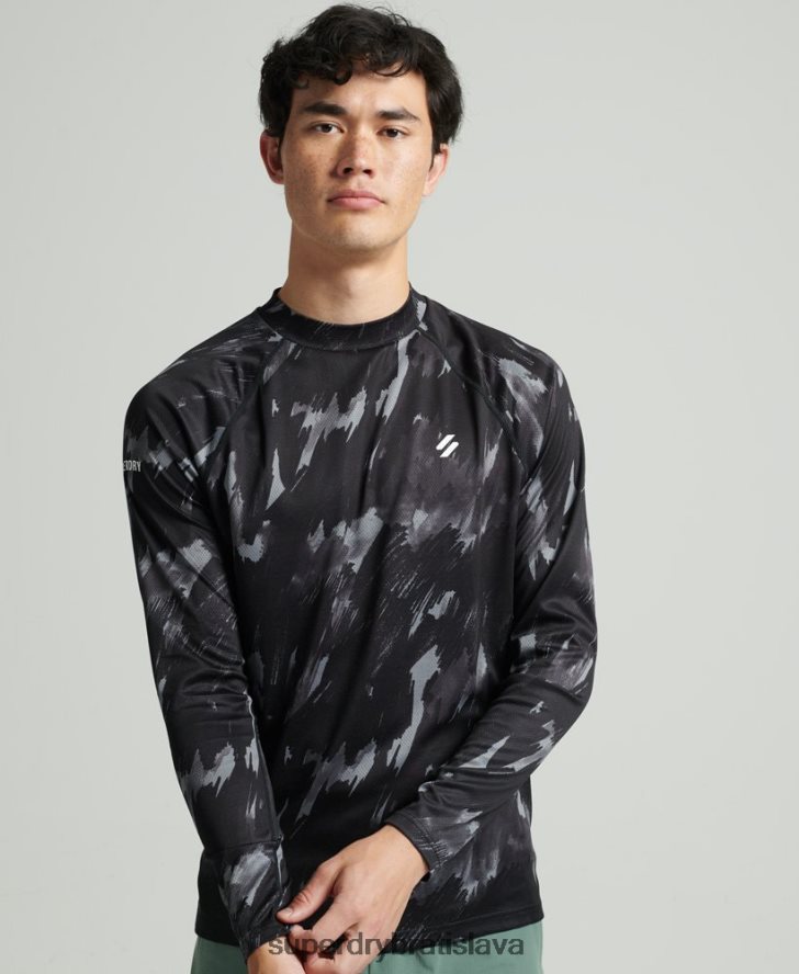 Superdry muži vláčik falošný výstrih 6B4ZTR5357 oblečenie tmavošedý