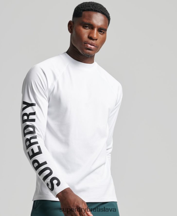 Superdry muži vláčik falošný výstrih 6B4ZTR5361 oblečenie biely
