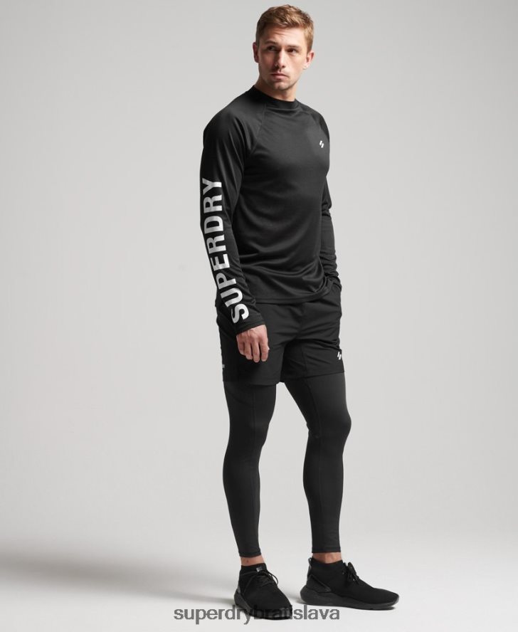 Superdry muži vláčik falošný výstrih 6B4ZTR5374 oblečenie čierna