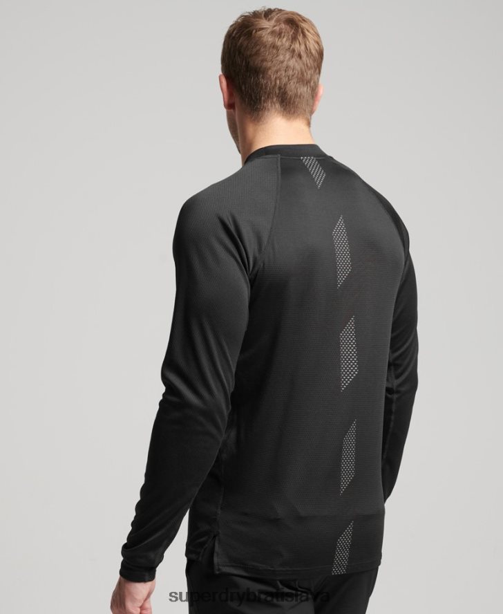 Superdry muži vláčik falošný výstrih 6B4ZTR5374 oblečenie čierna