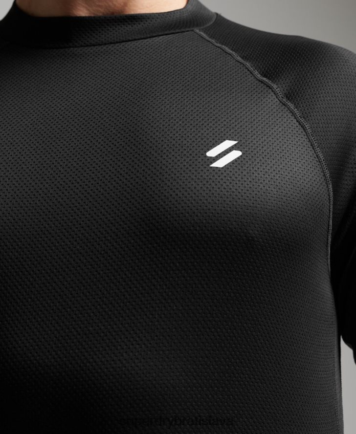 Superdry muži vláčik falošný výstrih 6B4ZTR5374 oblečenie čierna