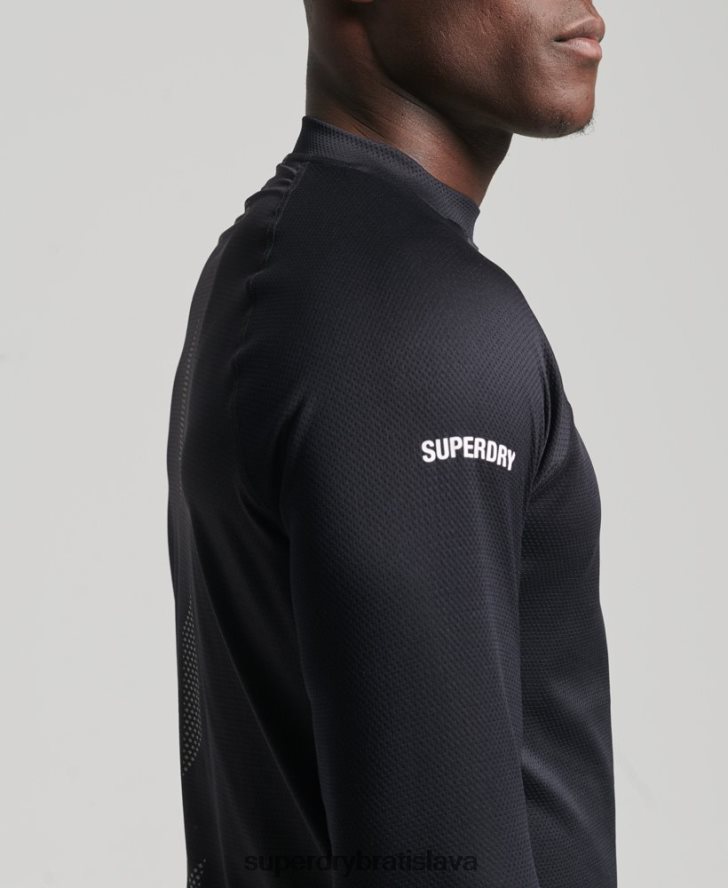 Superdry muži vláčik falošný výstrih 6B4ZTR5392 oblečenie čierna