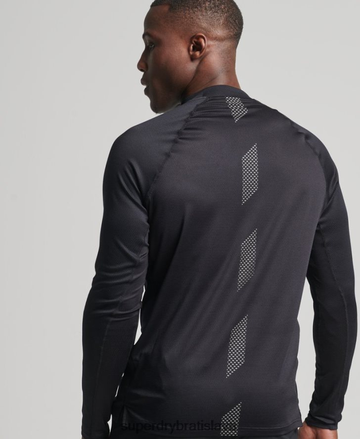 Superdry muži vláčik falošný výstrih 6B4ZTR5392 oblečenie čierna
