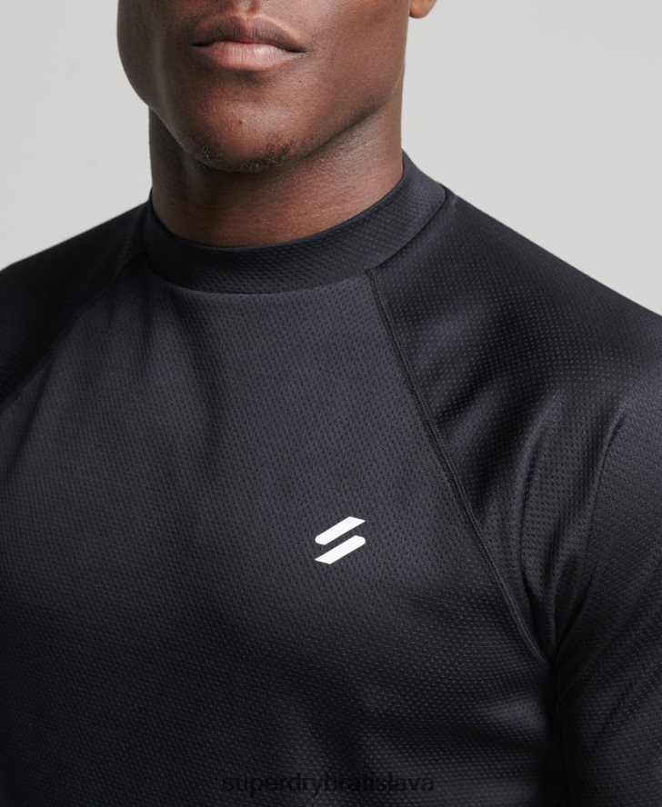Superdry muži vláčik falošný výstrih 6B4ZTR5392 oblečenie čierna