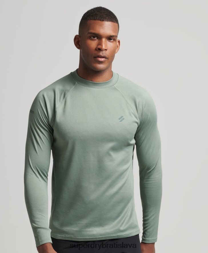 Superdry muži vláčik falošný výstrih 6B4ZTR5404 oblečenie zelená