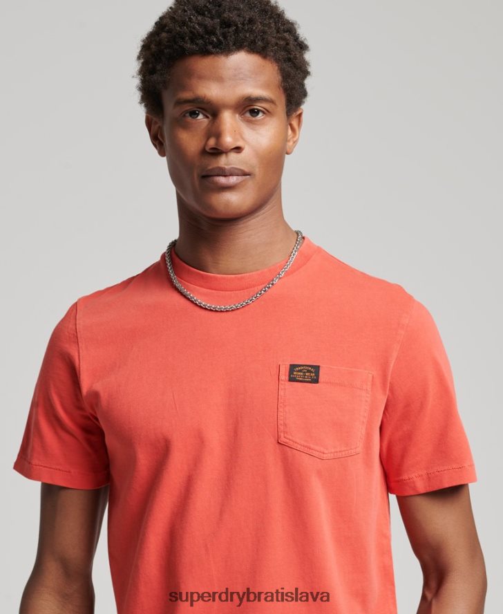 Superdry muži vreckové tričko na pracovné odevy z organickej bavlny 6B4ZTR4930 oblečenie oranžová