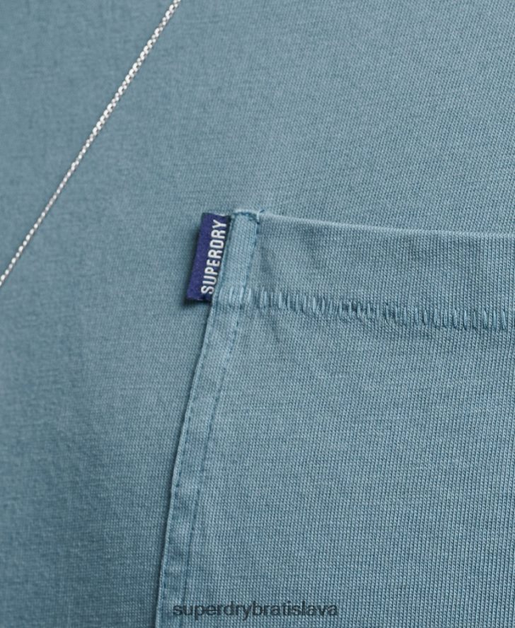 Superdry muži vreckové tričko z organickej bavlny 6B4ZTR4814 oblečenie Modrá