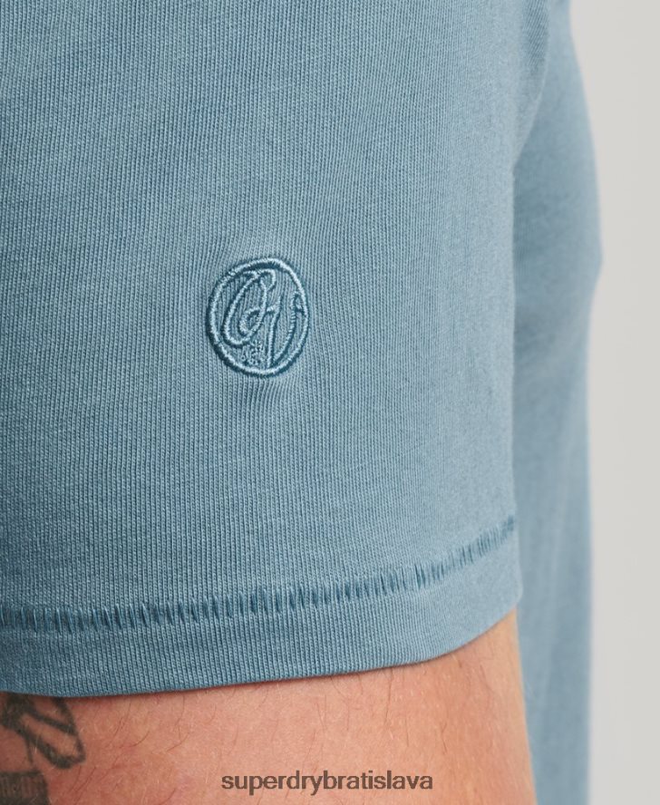 Superdry muži vreckové tričko z organickej bavlny 6B4ZTR4814 oblečenie Modrá